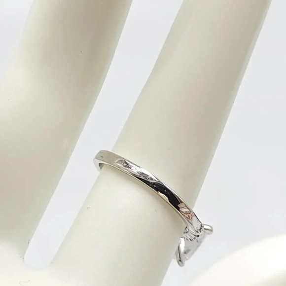Square Cushion Cut Clear Crystal Engagement Cocktail Ring Silver Tone 7.25 - Picture 6 of 9